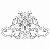 Baroque Elemento Modello Barrocco Annata Incisione Progettazione sketch template