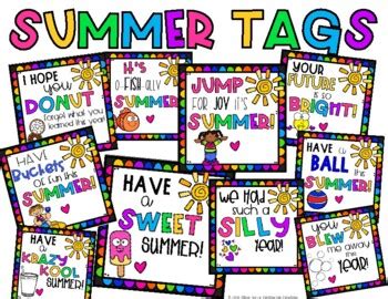 summer gift tags  smilin   teachers pay teachers