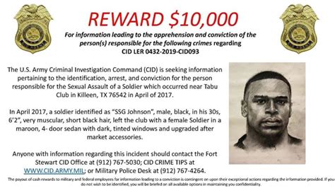 Wanted Army Cid Seeking Soldier Offering 10k Reward
