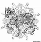 Coloring Animal Mandala Pages Adult Horse Printable Info sketch template