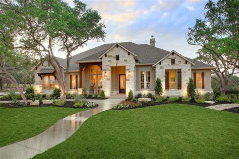 custom homes ranch style homes hill country homes brick exterior house