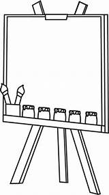 Easel Clipart Clip School Canvas Painting Blank Paint Cliparts Supplies Borders Framework Mycutegraphics Library Students Outline Clipartmag Board Slide Border sketch template