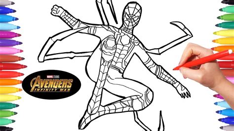 avengers infinity war iron spider coloring pages gif mencari mainan