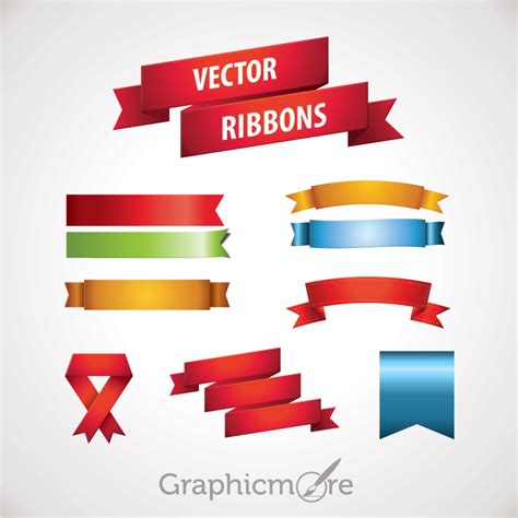ribbon badge set design  vector   graphicmore