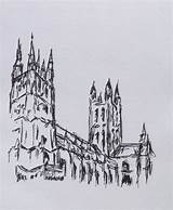 Canterbury Cathedral Ink Doodle Tales Wide sketch template