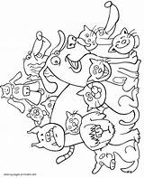 Coloring Pages Together Dogs Cats Animals Printable Dog Cat Find sketch template