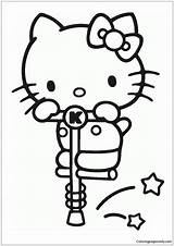 Pages Kitty Hello Toys Play Alone Coloring Color sketch template