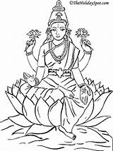 Diwali Color Lakshmi Drawing Coloring Clipart Pages Celebration Craft Kids Colouring Festival God Gif Theholidayspot Desi Party Pic2 Indian Size sketch template