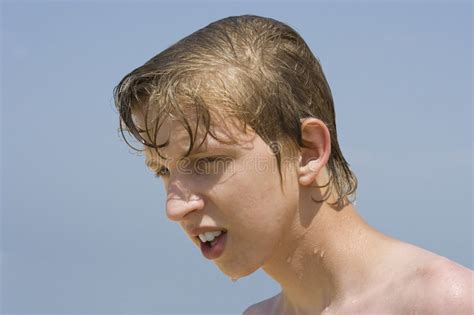 Wet Teen On The Beach Stock Image Image Of Naked Nude