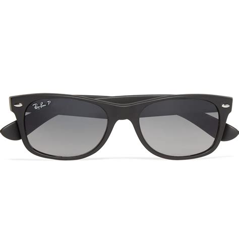 lyst ray ban new wayfarer polarised matte sunglasses in black for men
