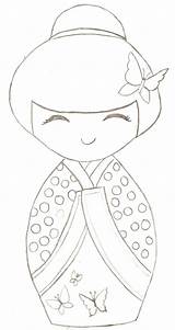 Kokeshi Coloring Pages Dolls Coloriage Doll Drawing Template Colouring Sheets Barbie Japanese Maxine Paper Applique Pattern Print Japonesa Piecing Shopkins sketch template