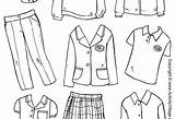 School Girls Uniform Cut Colour Dress sketch template