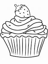 Coloring Pages Cupcake Birthday Printable Recommended sketch template