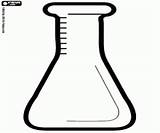 Erlenmeyer Flask Coloring Printable Conical Science Lab Oncoloring sketch template