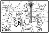 Kleurplaat Kleurplaten Spel Kinderen Beperking Nsgk Basketbal Tekeningen Gehandicapte sketch template