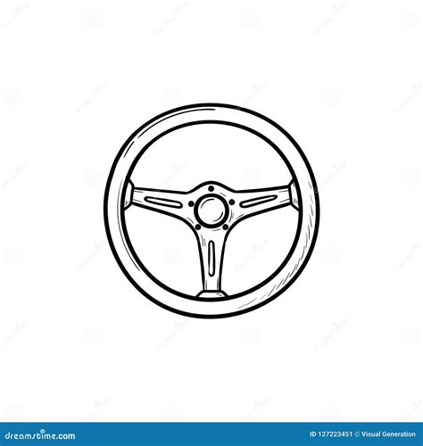 steering wheel hand drawn outline doodle icon stock vector