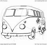 Van Hippie Bus Outline Coloring Clipart Floral Royalty Illustration Rf Drawing Pawniard Piter Rosie Vw Pages Clipartof 2021 Colouring Volkswagen sketch template