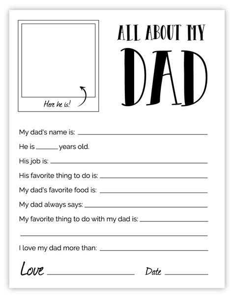 dad fathers day gift printable fathers day letters