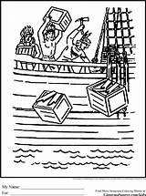Boston Tea Party Coloring Pages Drawing Printable Ship Measurement Massachusetts Clipart Drawings Stuff Kids Color Getcolorings Unique Getdrawings Book Marathon sketch template