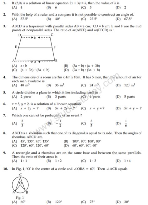 cbse class  mathematics question paper set  bankhomecom