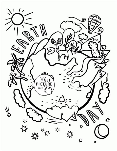 beautiful earth celebration earth day coloring page  kids
