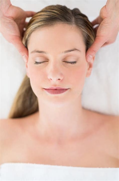 woman sleeping  massage table  health spa stock image image
