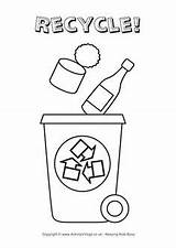 Recycle Recycling Coloring Garbage Bins Medio Reciclaje Reuse Preschoolers Contenedores Dibujos Contenedor sketch template