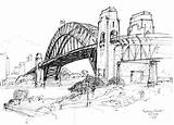 Harbour Sydney Bridge Coloring Gif 88kb 290px Cathedral sketch template