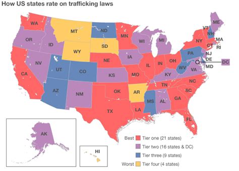 Human Trafficking How Us States Fare Bbc News
