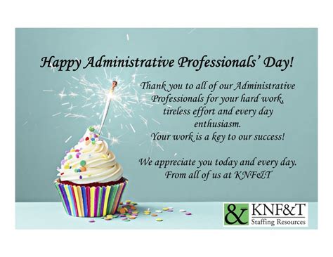 happy administrative professionals day knft staffing resources