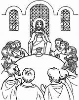 Coloring Supper Last Jesus Pages Clipart Printable Catholic Thursday Meal Clip Library Christ La Visit Holy Comments sketch template