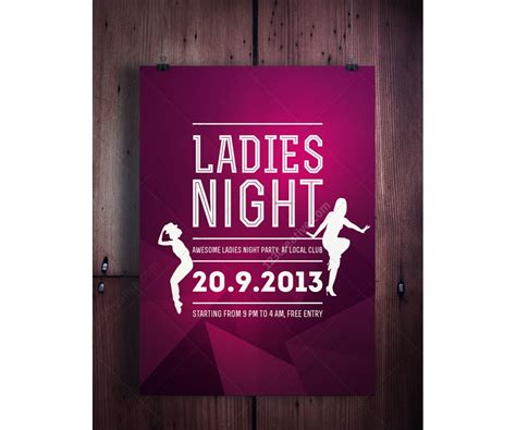 ladies night flyer template psd template   club  nightclub minimal modern flat design