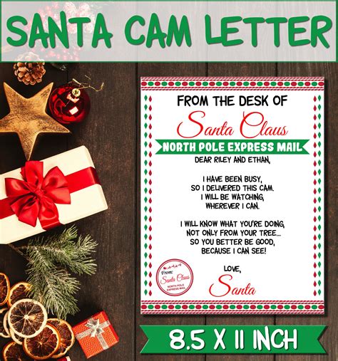 santa cam letter printable editable santa claus letter   desk