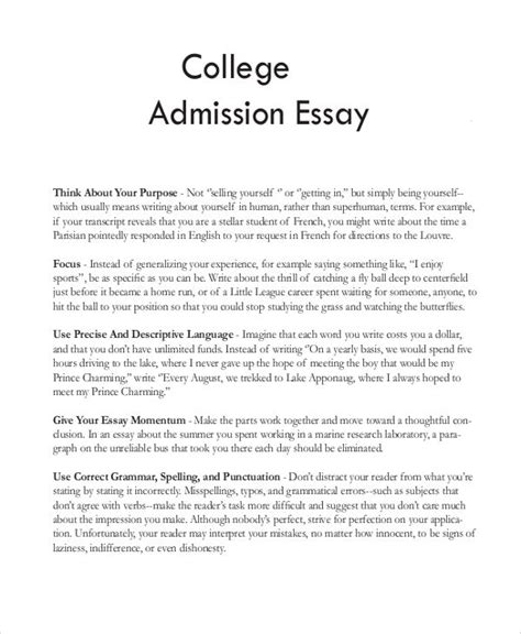 sample college essay templates  ms word  college