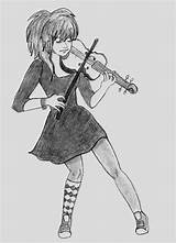 Lindsey Stirling Drawing Violin sketch template