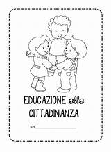 Educazione Civica Cittadinanza Copertina Infanzia Maestra Schede Quaderno Regole Prima sketch template