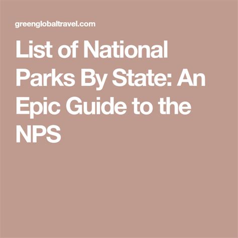list   national parks  state  epic guide   nps list