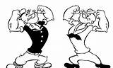 Popeye Coloring Pages Printable Two Bluto Color Print Template Prints Related Posts sketch template
