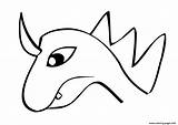 Dragon Coloring Heads Head Pages Printable Simple Color sketch template