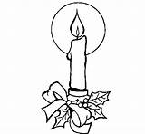 Candle Christmas Coloring Popular Easy sketch template