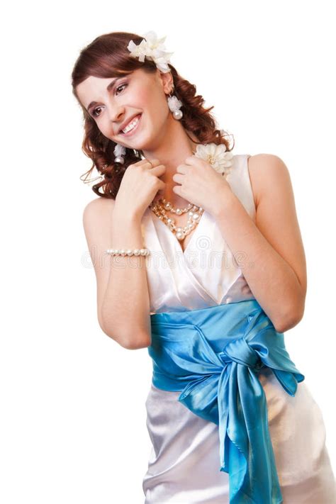 gelukkige bruid met verbazende glimlach stock afbeelding image  kaukasisch schoonheid