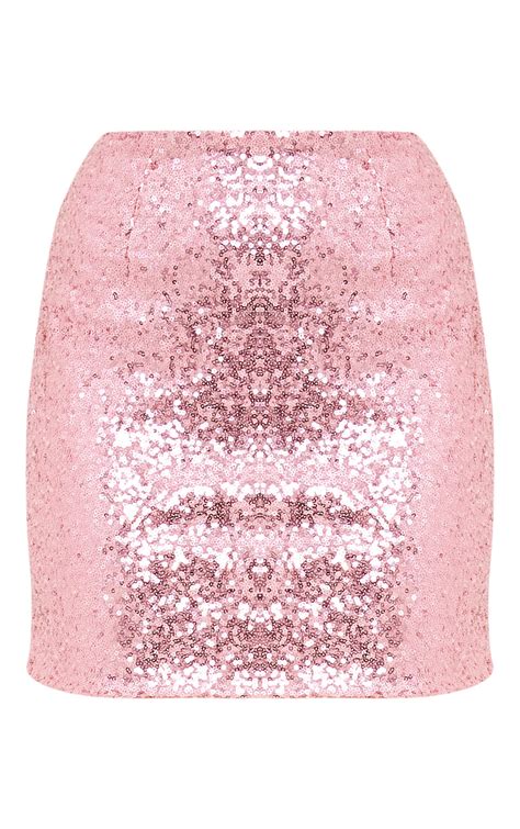 Laniyah Pastel Pink Sequin Mini Skirt Skirts Prettylittlething