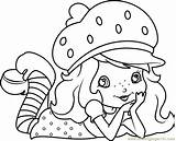 Strawberry Shortcake Coloring Pages Cute Drawing Getdrawings Vintage Color Cartoon Coloringpages101 sketch template