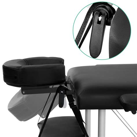 Livemor 3 Fold Portable Aluminium Massage Table Black