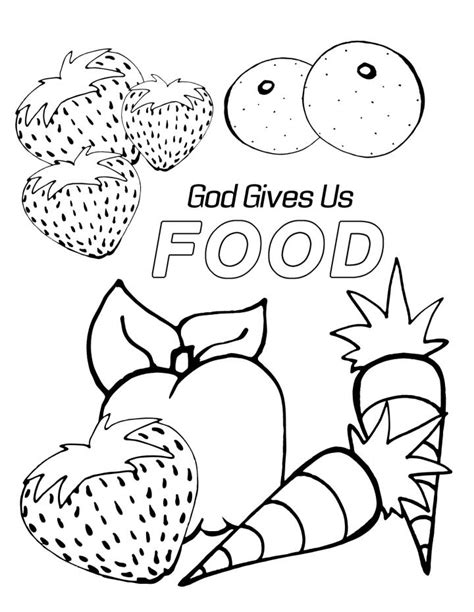 preschool food coloring pages coloring home