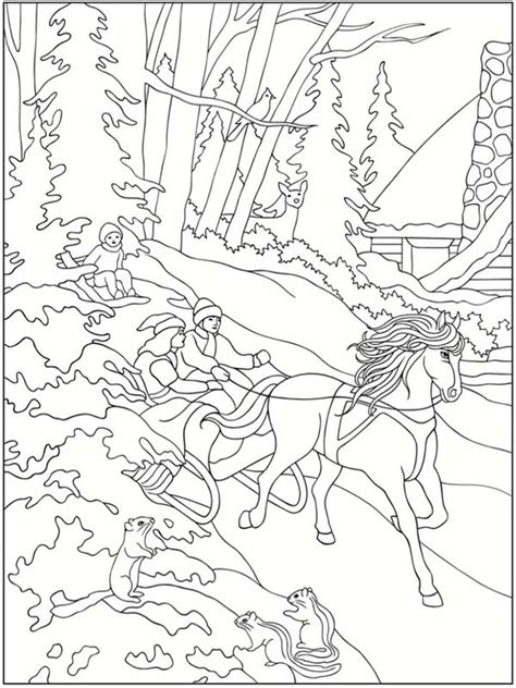 winter scenes coloring pages printable sketch coloring page
