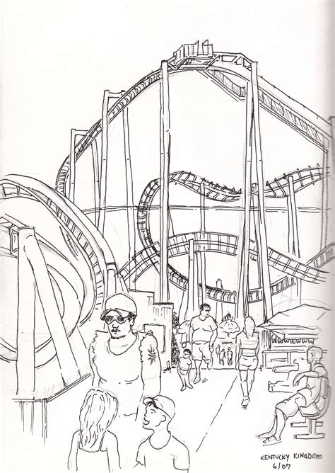 amusement park sketch  paintingvalleycom explore collection