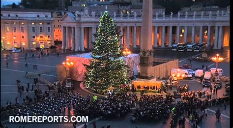 vatican christmas tree illuminated youtube