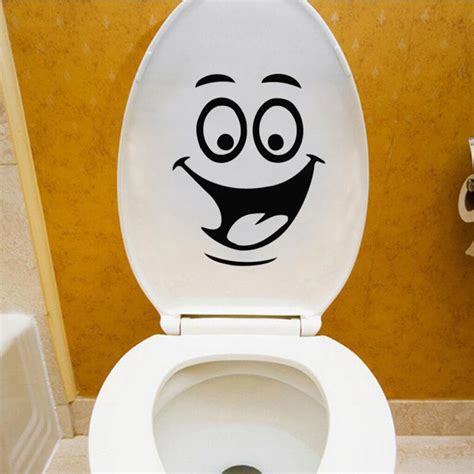 diy removable smile face funny bathroom toilet seat stickers art wall