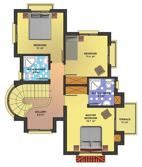 small villa house floor plans house plans